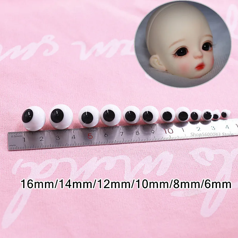 Soft Pottery Doll Simulation Eyeball 6/10/14mm OB11 Doll Black Glass Eyeball Clay DIY Doll Can Turn Simulation Eye
