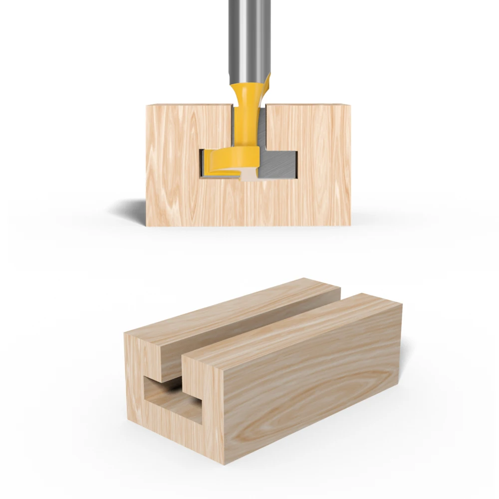 LAVIE 12mm 1/2 Inch Shank T-Slot Handle Router Bit Tungsten Carbide Slotting Straight For Wood Milling Cutter Woodworking 03003