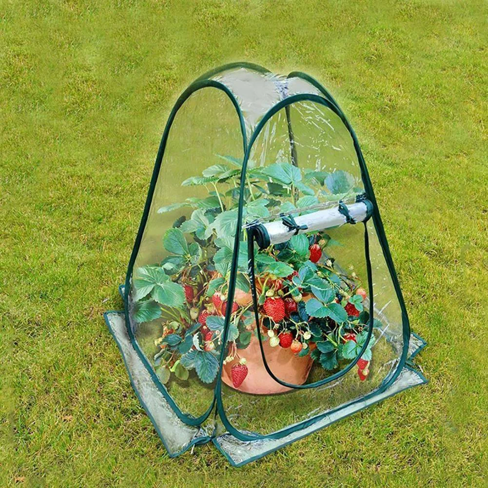 Mini Portable Plastic Greenhouse Clear Cover Flowers Bonsai Plants Grow Tent Sunshade Balcony Small Flower Shed