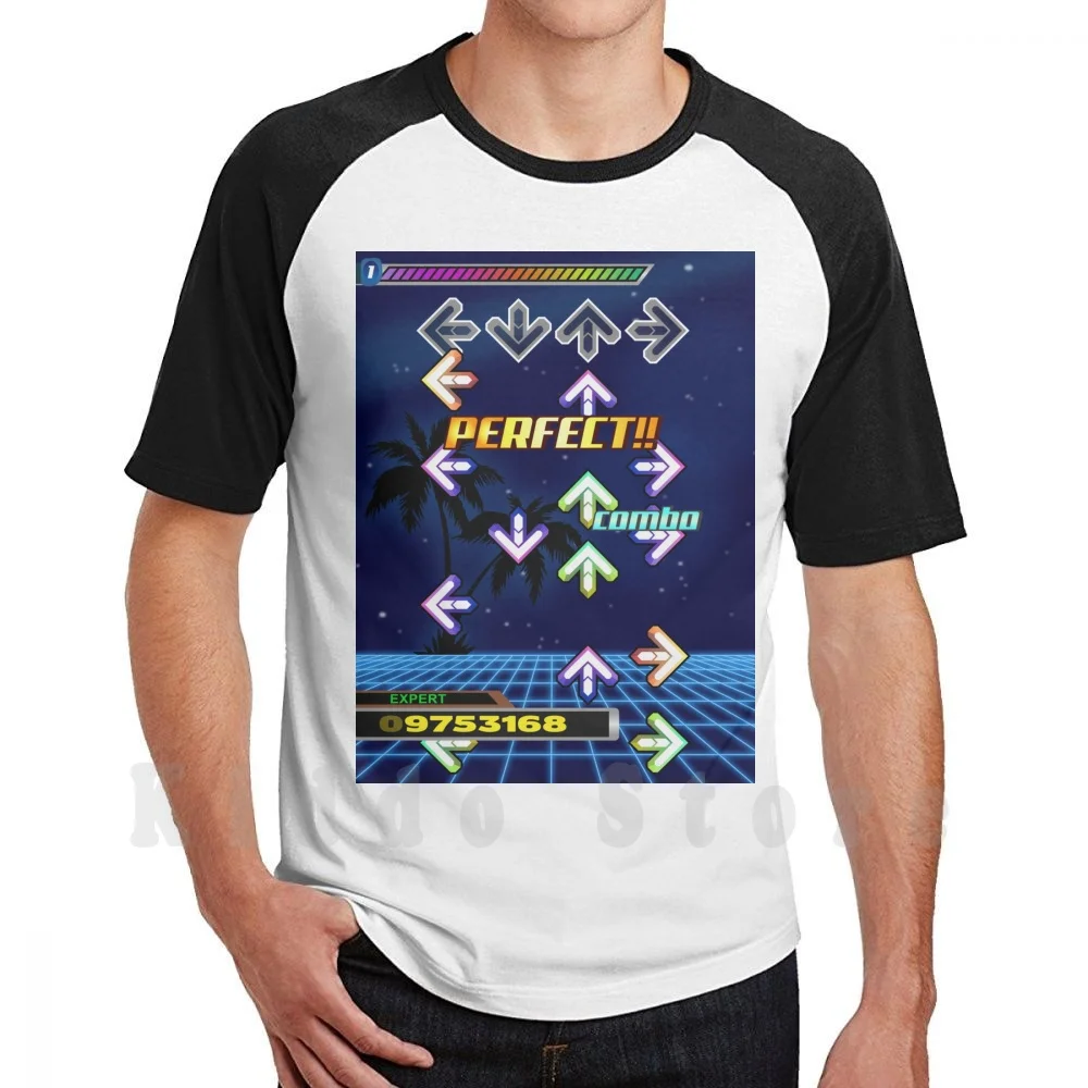 Camiseta Dance Dance Revolution DIY de gran tamaño, 100% algodón, juegos retro Dance Revolution, videojuegos, colores neón vibrantes, perfecta