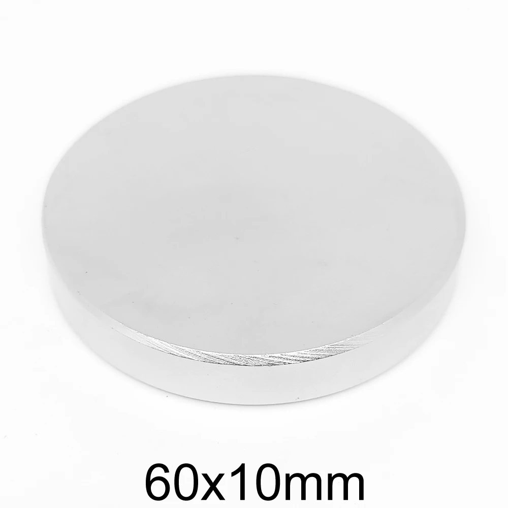 1PC 60x10 MM Thick Disc Search Magnet 60mm X 10mm Neodymium Magnet 60x10mm N35 Bulk Round Rare Earth Magnet Strong 60*10 mm