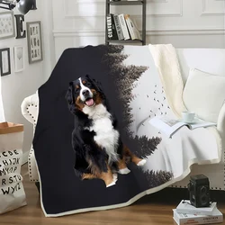 CLOOCL A Girl and Her Bernese Mountain Dog Blanket Soft Warm Blanket 3D Print Quilt Bedding Travel Bedroom Blanket Double Quilt