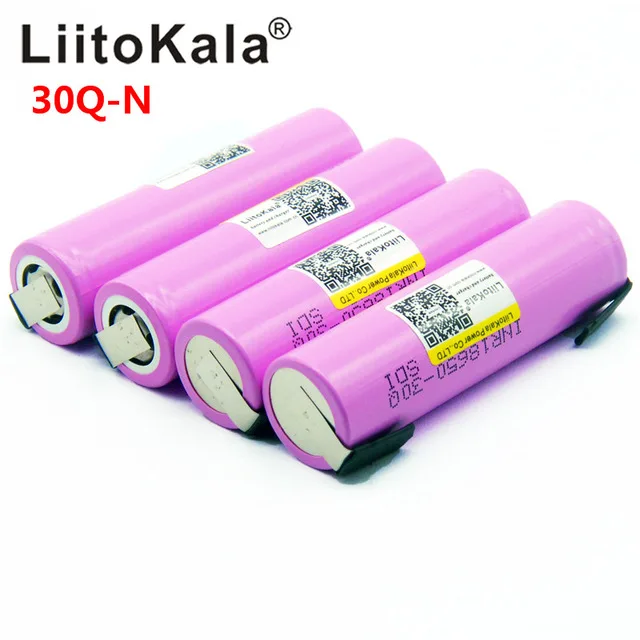 

300PCS Litokala Original 18650 3000mah Battery INR18650 30Q-N 20A Discharge Li-ion Rechargeable Battery