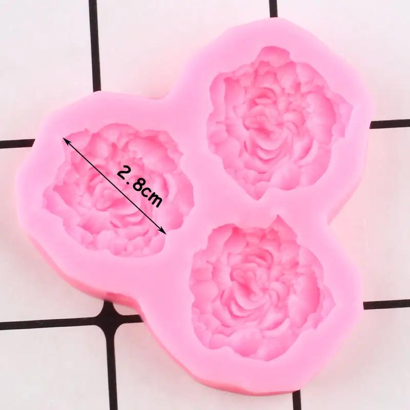 Peony Flower Silicone Molds Wedding Cupcake Topper Fondant Cake Decorating Tools Soap Resin Clay Candy Chocolate Gumpaste Moulds