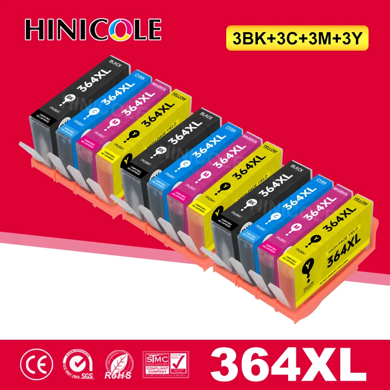 

364XL Compatible Ink Cartridge Replacement for HP 364 XL Deskjet 3070A 7510 Photosmart 5510 5515 5520 7520 B109a 6510 Printer