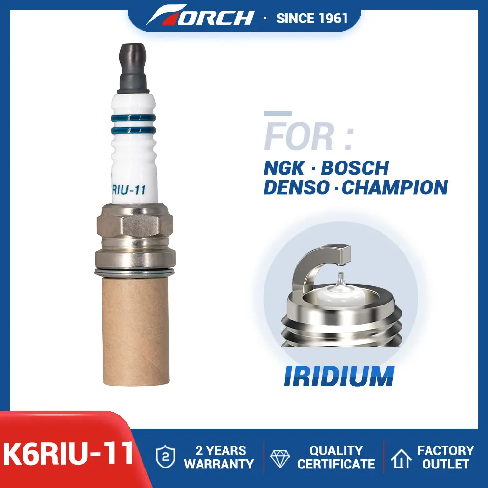 China ORIGINAL Torch K6RIU-11 Resistor Iridium Candles U-groove Spark Plug Fit for NISSAN for NISSAN ALMERA 1.6 16V