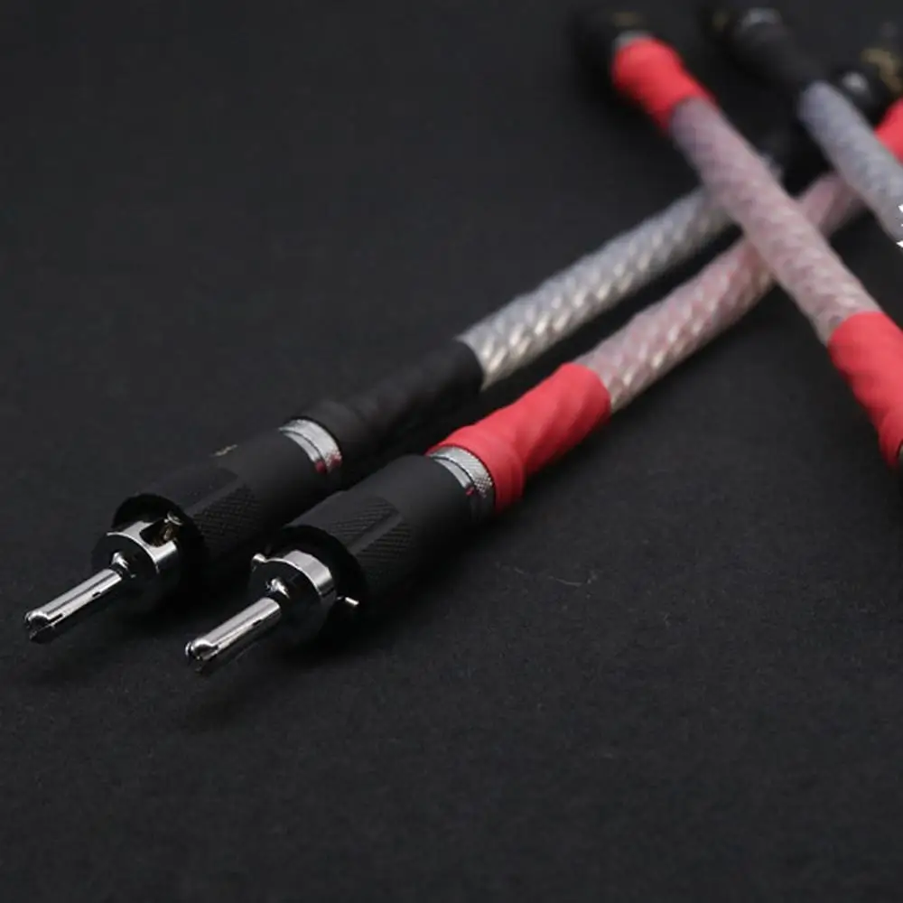 Thinkliess – câble de raccordement pour haut-parleur, 4x20cm, plaqué argent 7N, avec fiche banane plaquée Rhodium