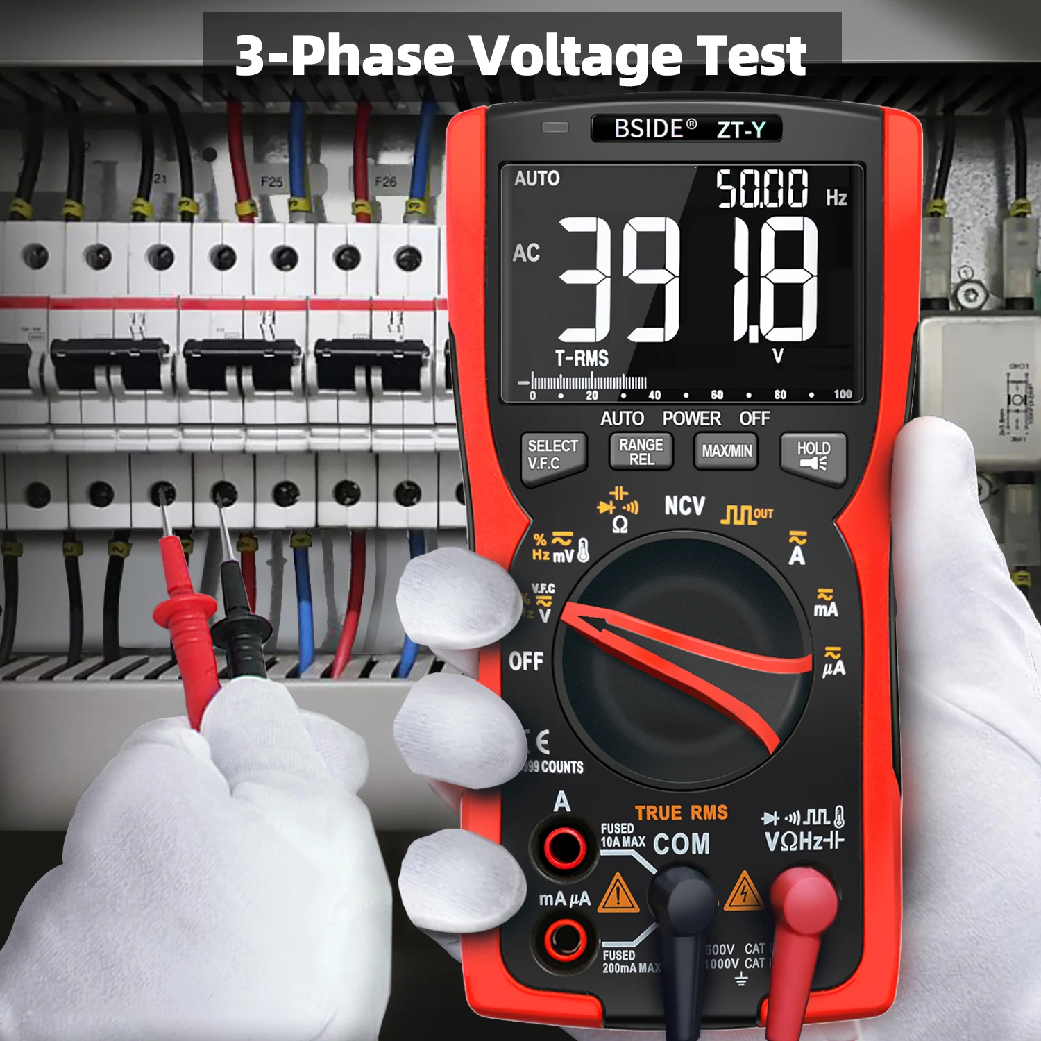 Professional Digital Multimeter True-RMS Display Analog Tester Current Voltmeter Capacitor Temp VFC NCV Hz Meter