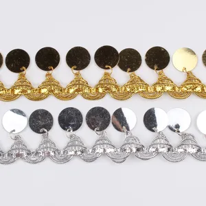 Payetler, dantel, 35mm ila 2 metre, aksesuarları, giyim, dikiş, altın ve gümüş, kendin yap asılı pullu satıcı kumaş Kumaş için en iyi 10 satış, paete dourado-no. 6