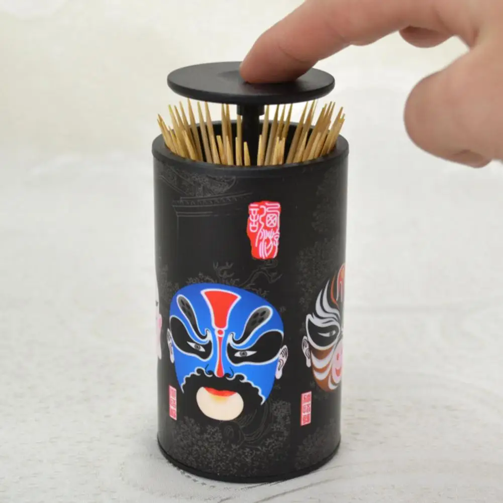 Porta stuzzicadenti Dispenser di stuzzicadenti modello cinese Opera ABS automatico stile cinese per stuzzicadenti