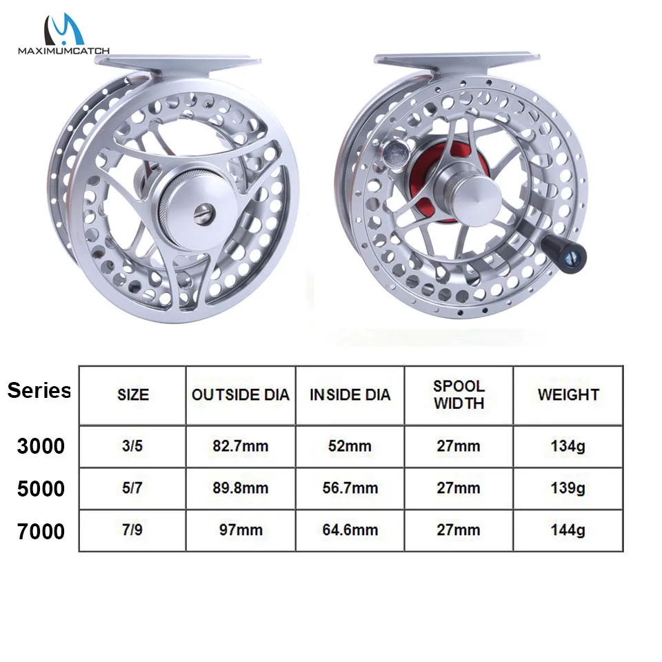 Maximumcatch MC 5-9WT CNC Machine Cut Aluminum Fly Reel Large Arbour Fly Fishing Reel