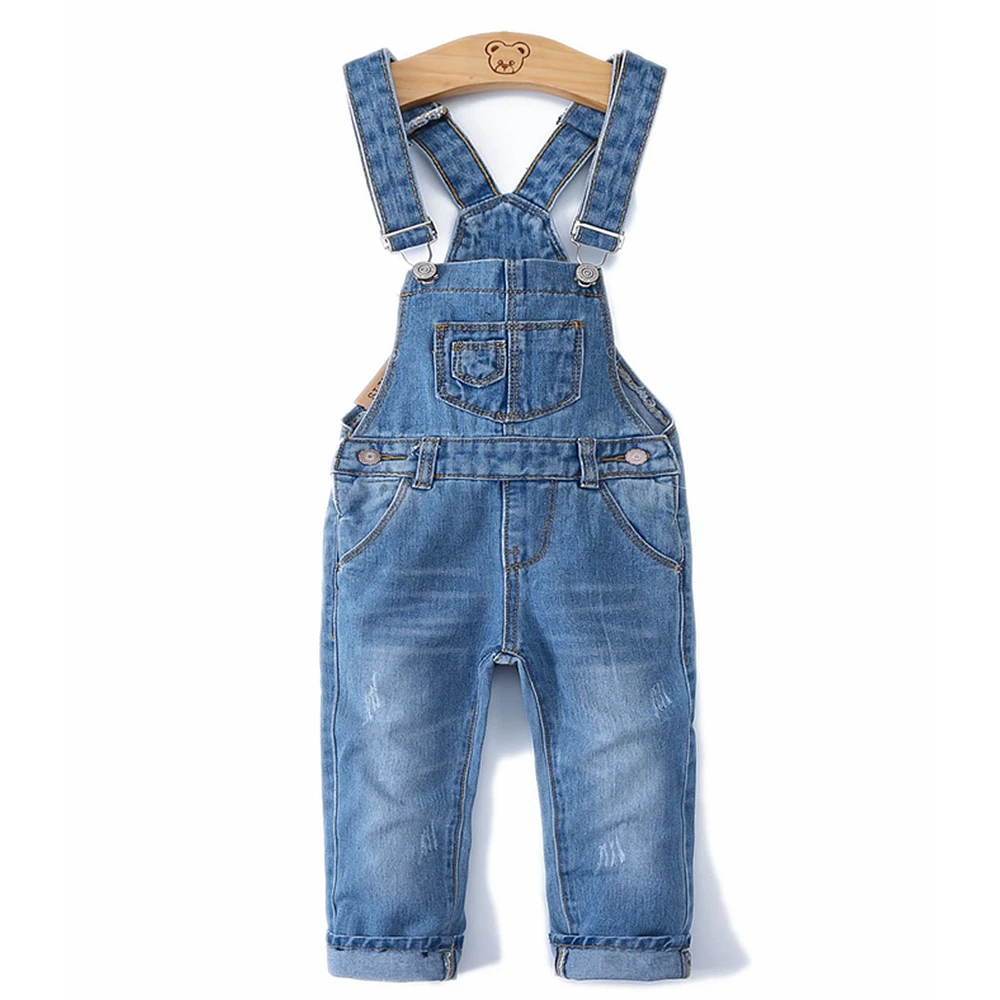 0-8T Spring Kids Overalls Slim Trousers Boys Girls Suspender Bib Denim Pants Kids Jeans Jumpsuit Clothes Children Clothing