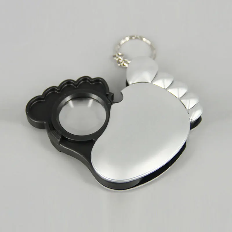 10x Portable Mini Pocket Magnifier Key Chain Magnifying Glass With LED Light for Promotion Gift Magnifier Jewel Loupe