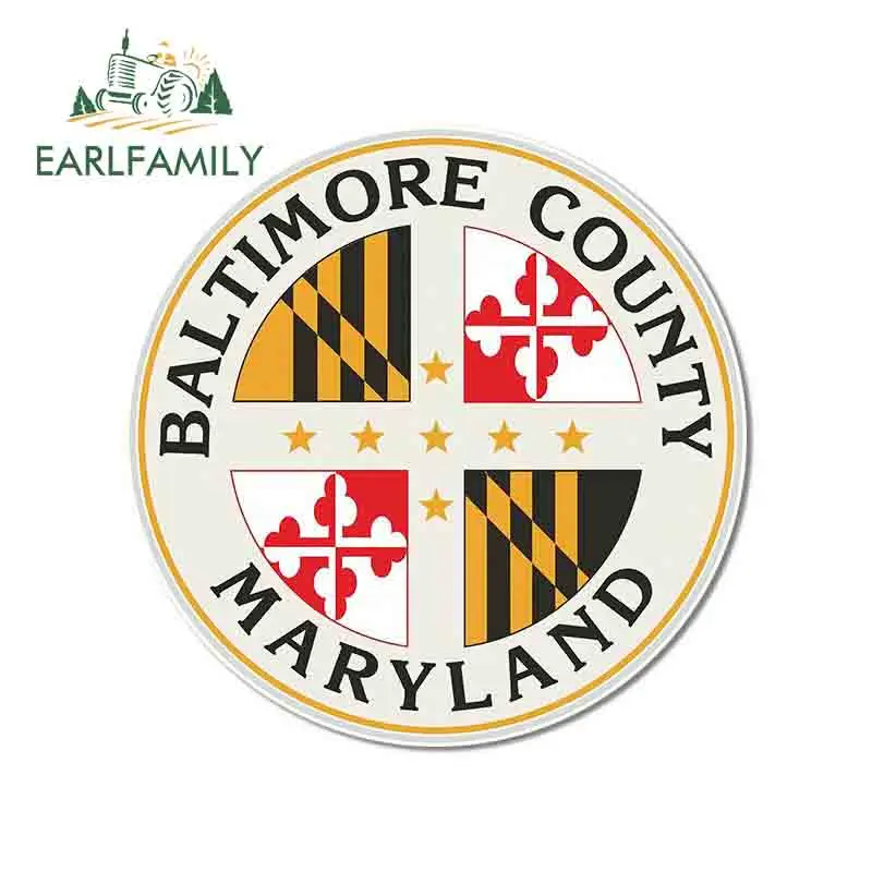 EARLFAMILY 13 سنتيمتر x 13 سنتيمتر تصفيف السيارة سيارة ملصق ملصق بالتيمور مقاطعة الختم ماريلاند الوفير نافذة ملصق مائي مقاوم للماء اكسسوارات