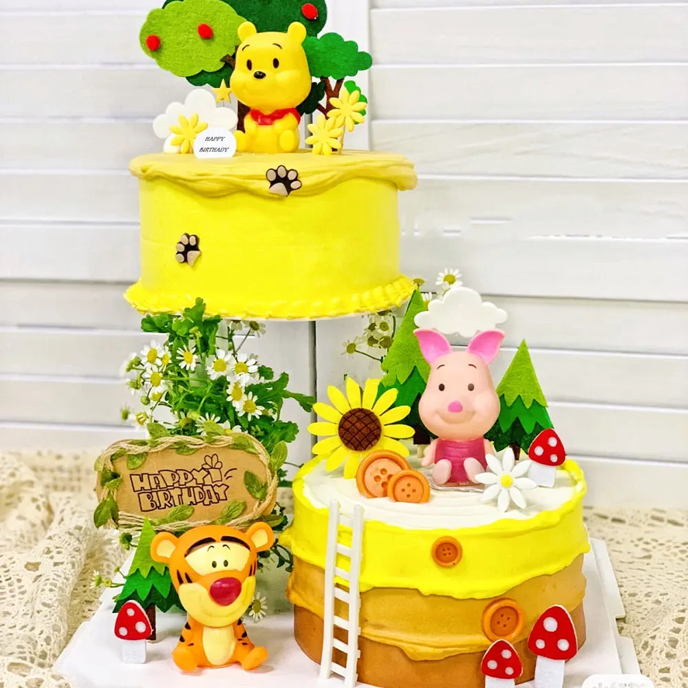 Disney Children's Birthday Cake Decor Winnie the Pooh Piglet Pig Tigger Birthday Articles Home Decoration Cake baby shower decor