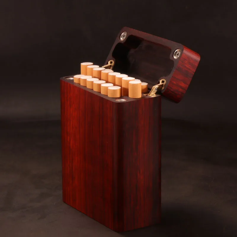 Customized Red Sandalwood 20 Sticks Standard Creative Father\'s Day Boyfriend Birthday Gift Symbol Good Luck Wooden Cigarette Box