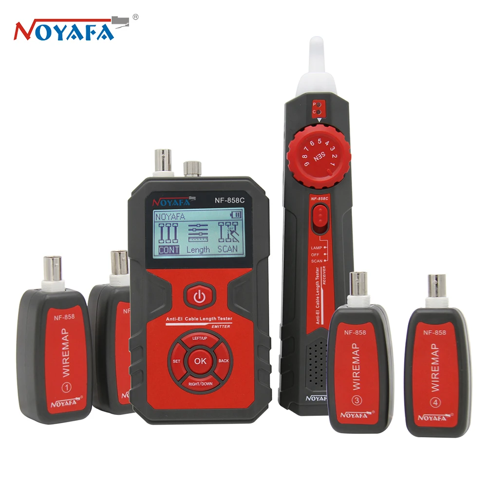 Cabo Tester Line Locator Fio Portátil Tracker Line Finder Network Cabo Test Rj11 Rj45 Bnc Medida Comprimento Noyafa-nf858c