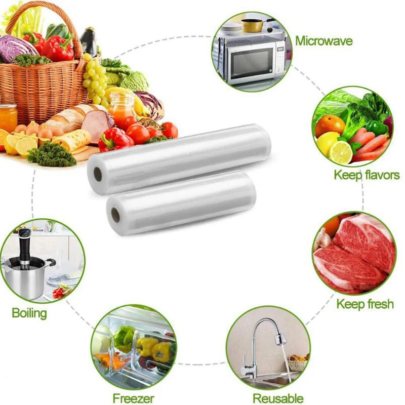 Сумка для вакуумного упаковщика пищевых продуктов Sous Vide Food Saver, вакуумные пакеты, кухонные аксессуары для хранения свежести, сумка для хранения мяса, без BPA