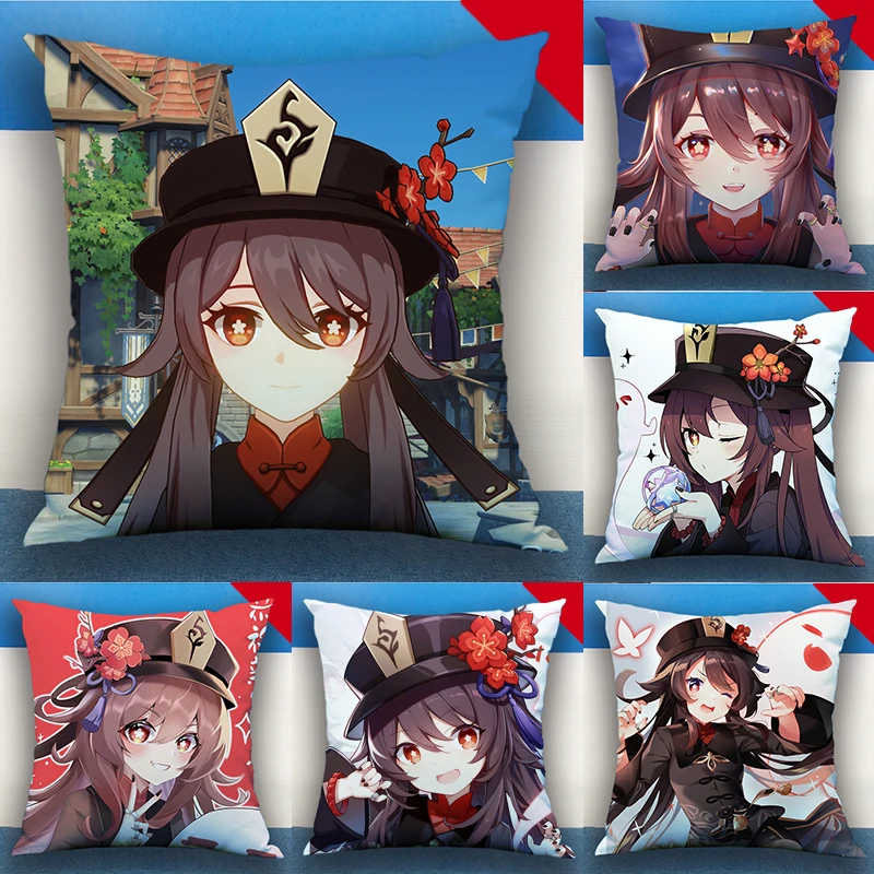 

Genshin Impact Walnut Pillow Double-sided Keqing Game Animation Pillow Cushion Two-dimensional Bedside Cushion Impack Anime Home