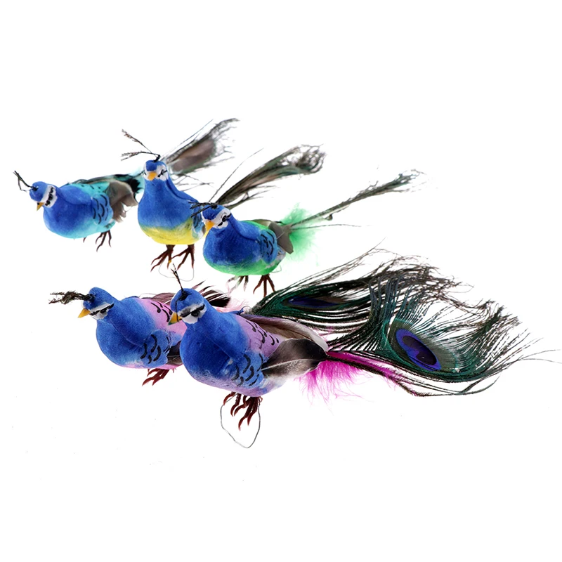 Birds Artificial Foam Feathers Bird Mini Peacock For Birthday Party Decorations Adult Wedding Table Decoration