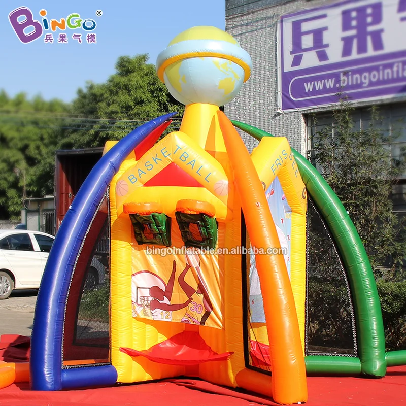 

Inflatable World Sport Game Court For Kds / 5In1 Inflatable Basketball Soccer Goal Arena / Inflatable Interactive Bounce Games