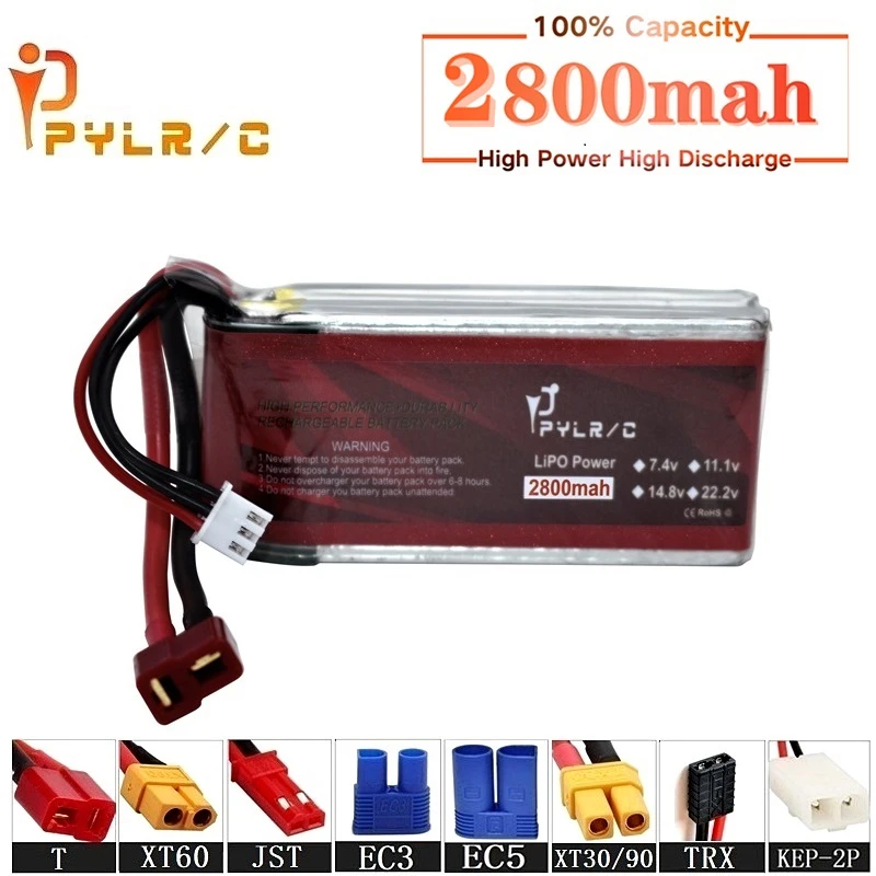 

High Rate 7.4v 2800mah 45CLipo Battery For RC Helicopter Parts 2s Lithium battery 7.4v RC Car Boat Airplanes Drone Battery