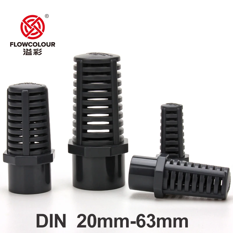 Flowcolour-PVC Threaded Sucção e Overflow Screen Filtro, Aquário Filtro Dreno Montagem Conectores, Fish Tank Permeável Vent Cap