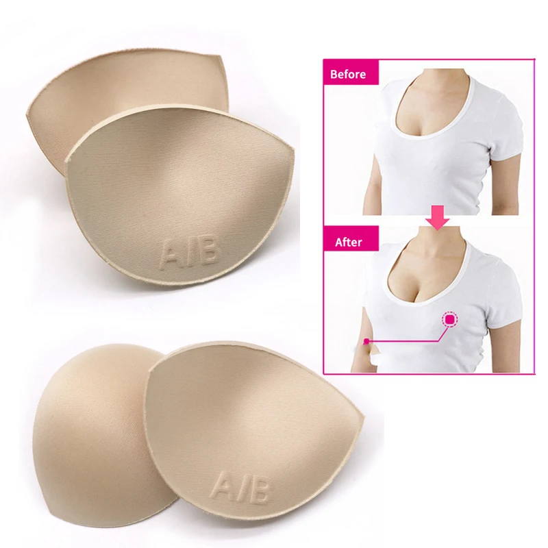 1pair Female Sponge Bra Pad for Bikini Swimsuit Breast Push Up Cup Removeable Enhancer Bra Pads Intimates Accessories