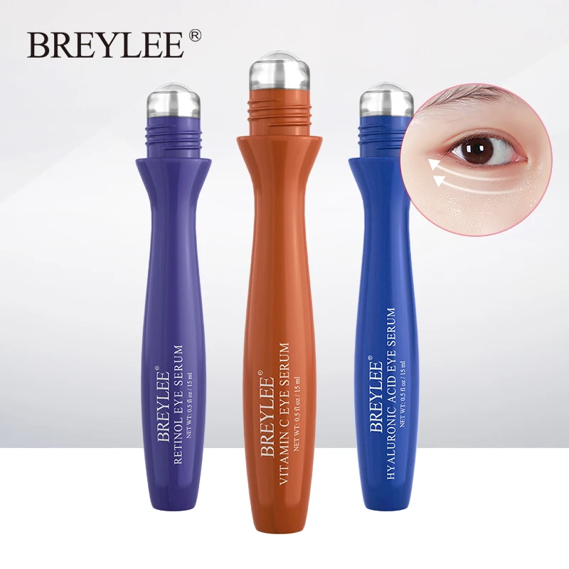 

BREYLEE Vitamin C Eye Serum Eye Roller Massage Retinol Hyaluronic Acid Eye Bags Cream Moisturizing Dark Circles Eye Care 15ml