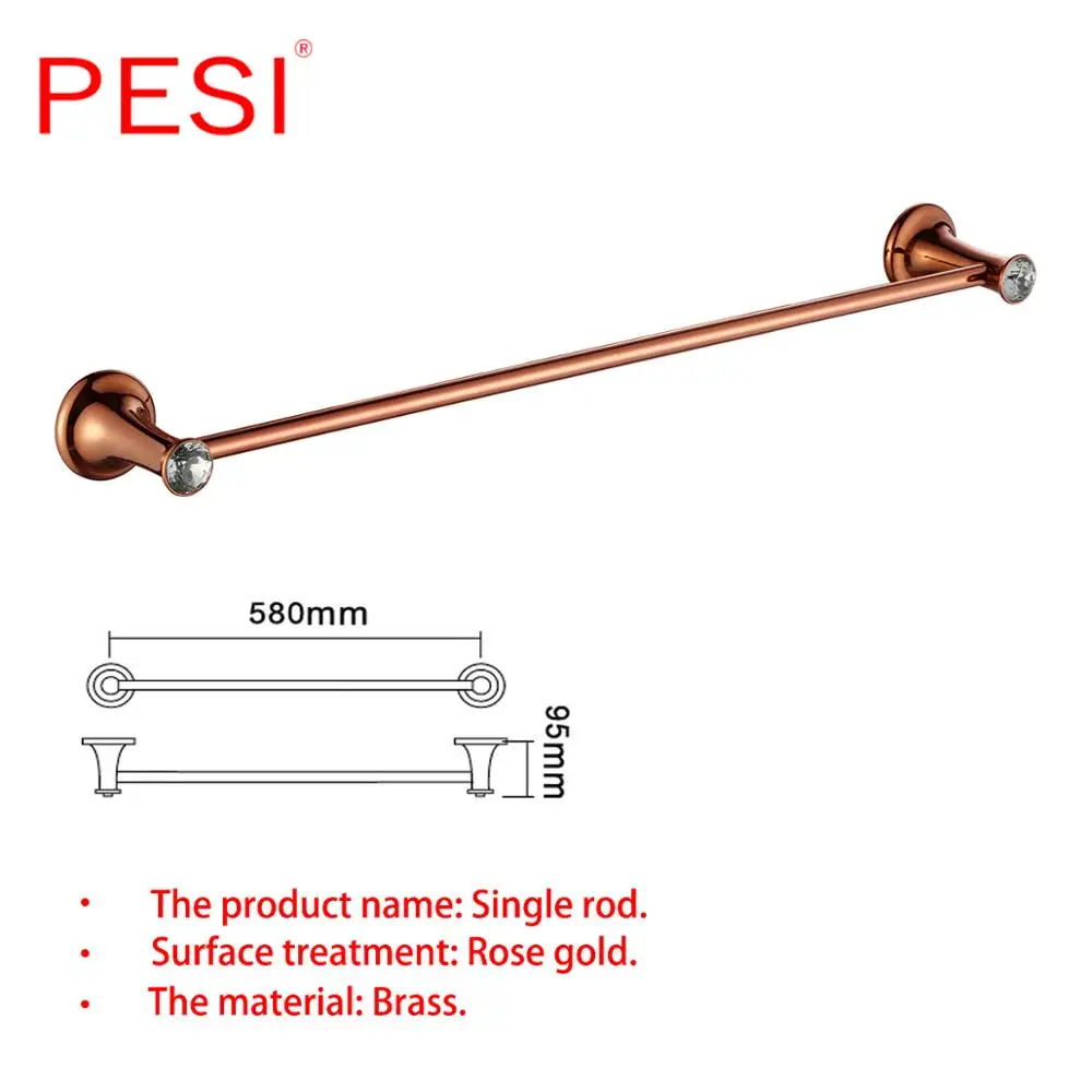 Rose Gold Brass Bathroom Hardware Hook Towel Rail Bar Rack Bar Shelf Tissue Paper Holder Toothbrush Holder Bathroom Accessories.