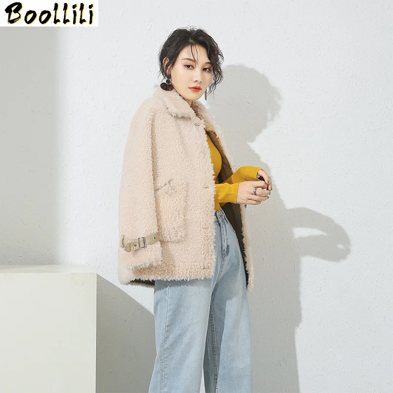 

Shearing Boollili Sheep Real Fur Coat 100% Wool Jacket Women Clothes 2023 Autumn Winter Coat Women Korean Fashion Fur Tops