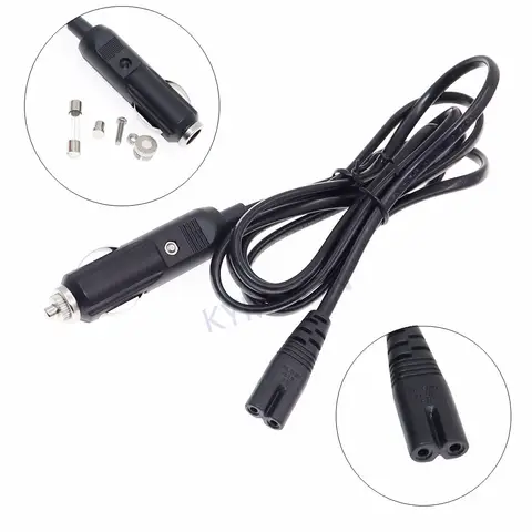 Universal 2 Pin Power Adapter Lead Cable For Car Cooler Box Mini Fridge DC12V 24V Car Cigarette Lighter Cord With 10A Fuse