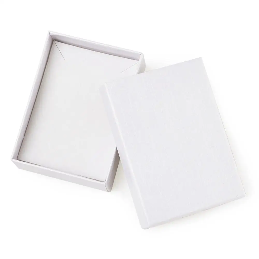 Imagem -02 - Papelão Conjunto de Jóias Caixas para Colares Brincos Caixa de Presente Caixa de Jóias Retângulo Branco 9x6.5x2.8cm 60pc