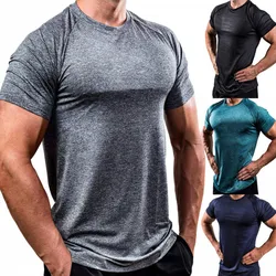 2024 szybkoschnące koszulki do ćwiczeń i biegania kompresyjne topy fitness oddychające siłownie t-shirty mężczyźni odzież Jogger męskie koszulki sportowe