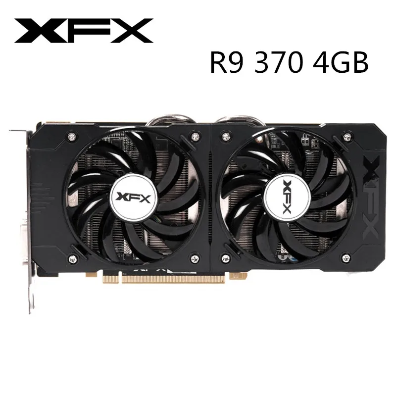 Original XFX R7 R9 370 4GB Video Card AMD Radeon R7 R9 370X 4GB Graphics Screen Cards GPU Desktop PC PCI-E Game Map Videocard