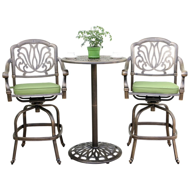 

Outdoor Balcony Leisure Wrought Iron Table and Chair Set For Bar Cafe Tea Shop