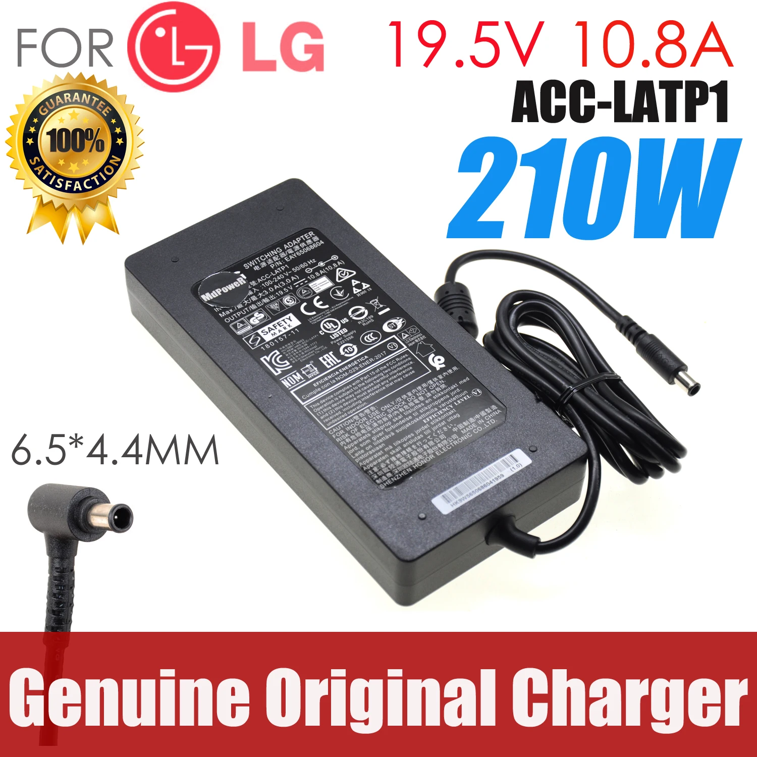 Genuine ACC-LATP1 19.5V 10.8A 210W ADS-150KL-19N-3 EAY65068604 AC Adapter For LG 32UD99 32BL95U Laptop Power Supply Charger