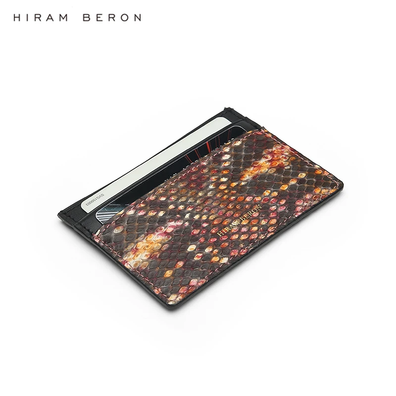 Hiram Beron Python Skin Credit Card Holder Leather Products Snake Wallet Gift for Women Girlfriend Dropship Wholesale