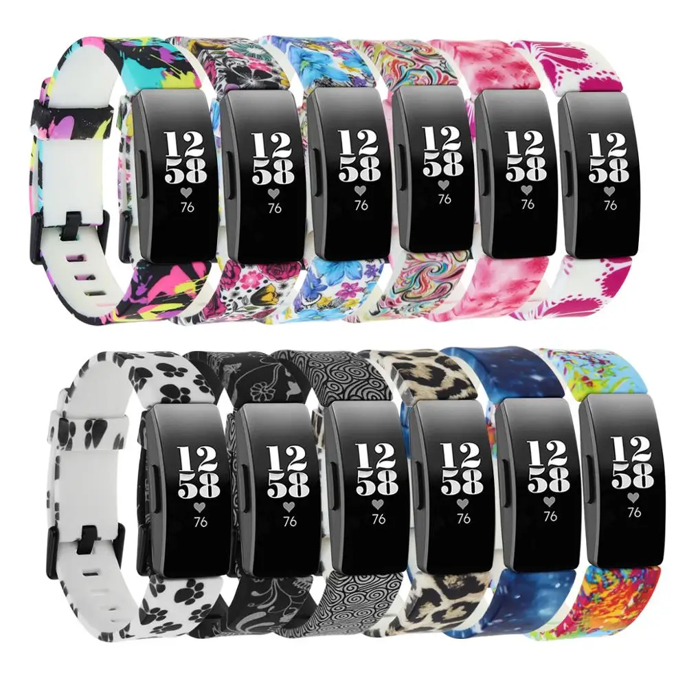 

Silicone Wristband For Fitbit Inspire HR / Inspire Smart Watch Printed Patterned Replacement Bracelet For Fitbit Inspire 2