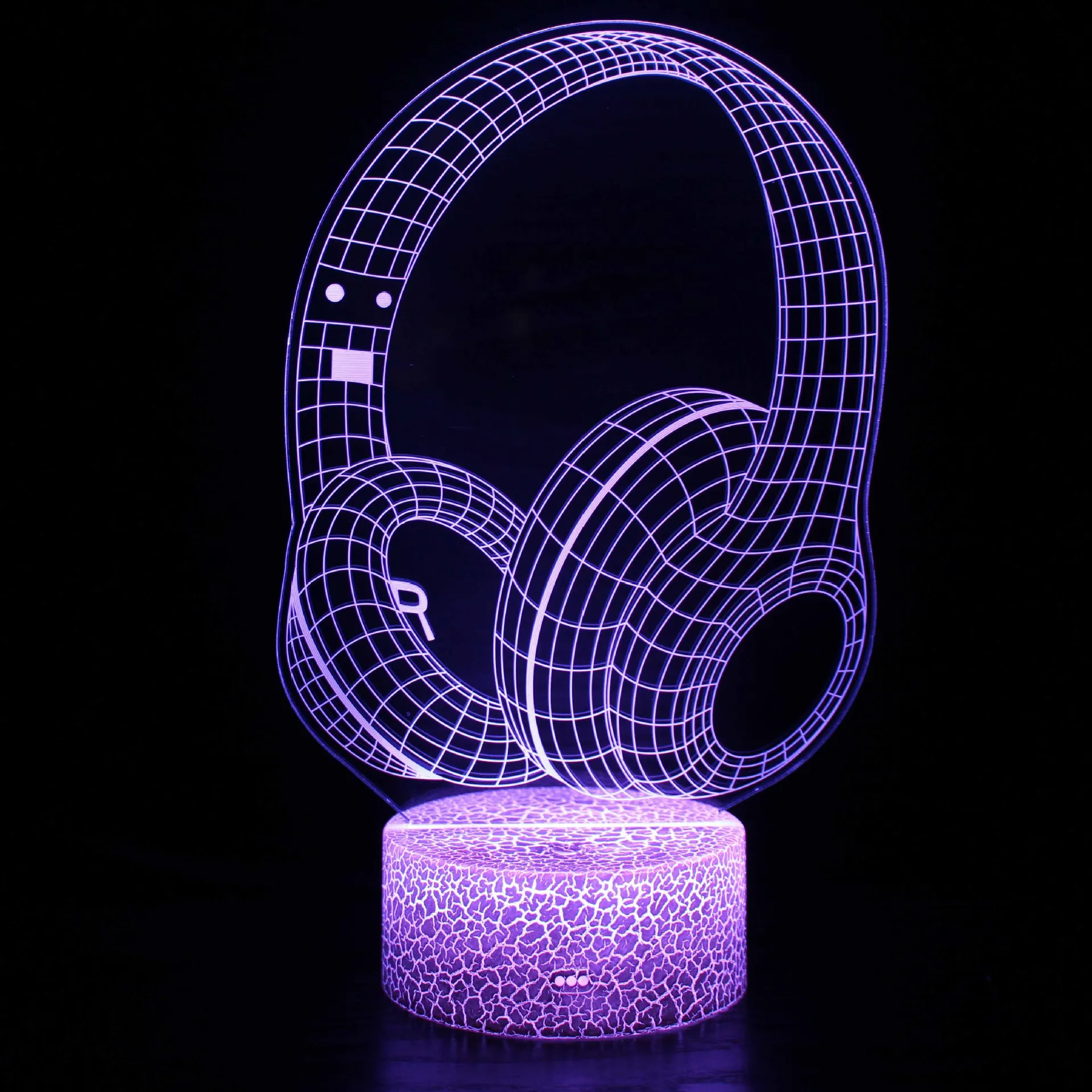 3D Headphone Lamp Led Night Light 7 Colors Changing Hologram Nightlight Bedroom Decoration Home Birthday Christmas Gift for Kids