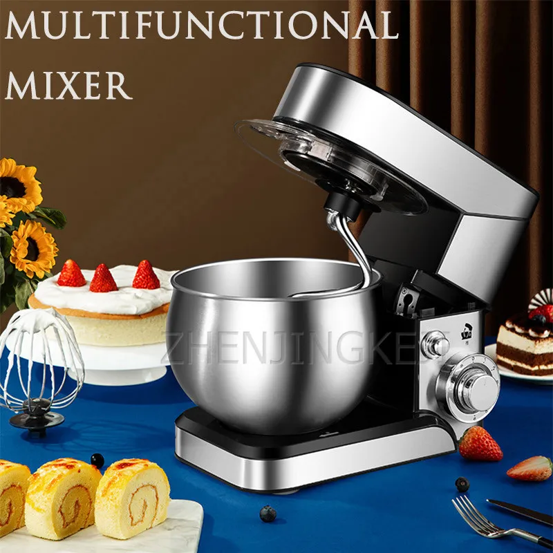 

5L Home Chef Machine 220V Desktop Stainless Steel Multifunction Harmony Surface Small Stir Food Whisk Kneading Machine 1200W