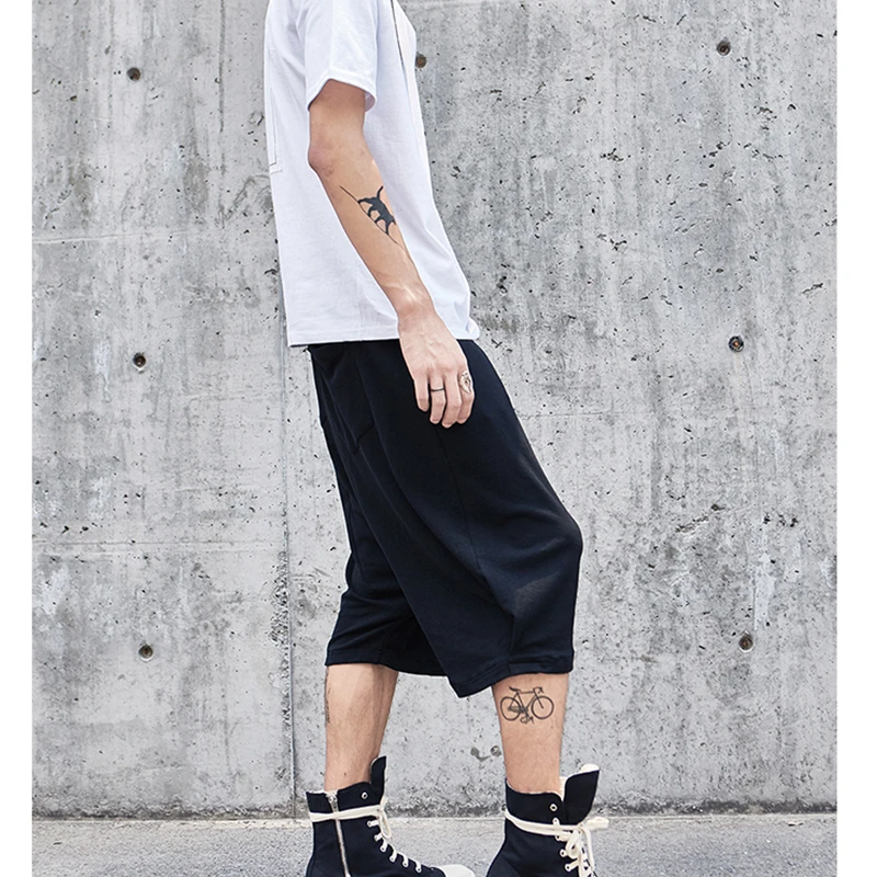 Männer shorts sommer casual hosen sieben minuten knickerbocker männer breite bein hosen hip hop laufhose dark yamamoto stil