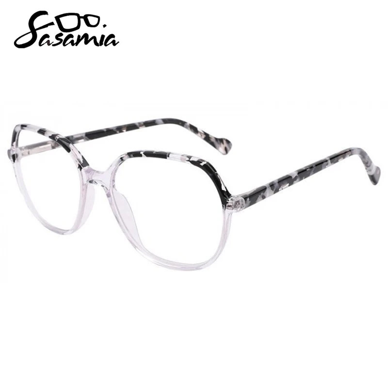 SASAMIA Women Eyewear Frame Oval Patchwork Color Eyeglasses with Floral Legs Optical Female Glasses Frame Brand Glasses WD4119