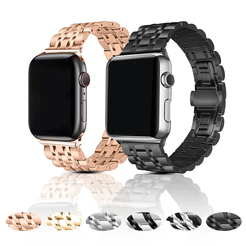 Pulseira de metal para apple watch band 44mm 42mm 40mm 38mm 41 45mm pulseira de aço inoxidável para iwatch 7 6 se 5 4 3 séries pulseiras