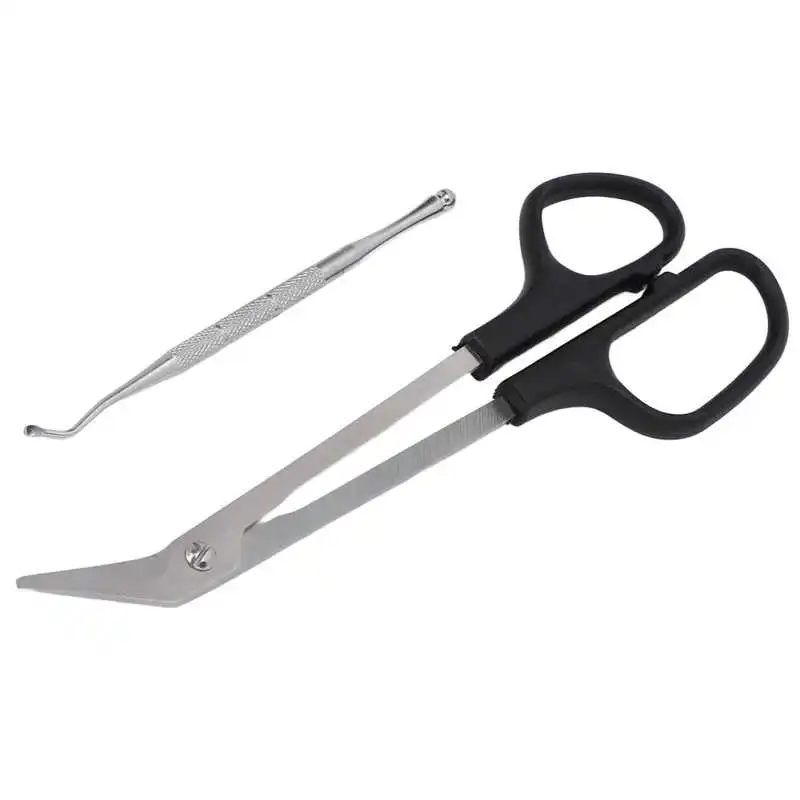 Stainless Steel Toenail Scissors Long Handled Ergonomic Unique Design Toenail Clippers with Nail Picker for Adults The Elderly