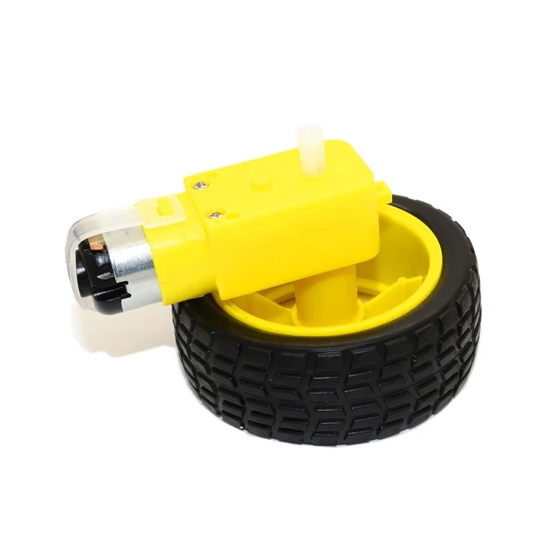 Rueda de Motor TT de 65mm, Motor TT para chasis de coche 2wd/4wd, neumático de plástico de coche inteligente, Motor magnético fuerte RC para modelo de Robot TT de juguete