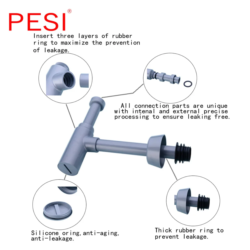 Siphon Basin Bottle Trap Plastic Round Bathroom Sink Siphon Drains with Pop Up Drain White P-TRAP Pipe Waste.