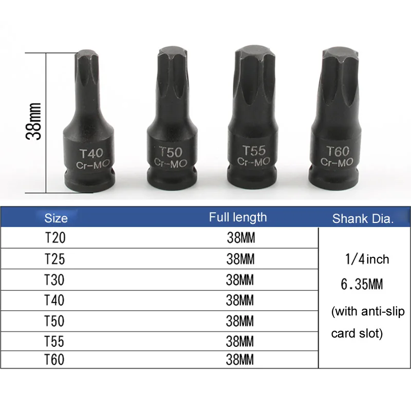 1PC 38mm Long 1/4\
