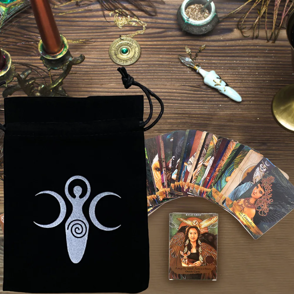 Velvet Moon Phase Goddess Tarot Storage Bag Rune Board Game Card Divination Bag Soft Lightweight Small Items Storage Bags