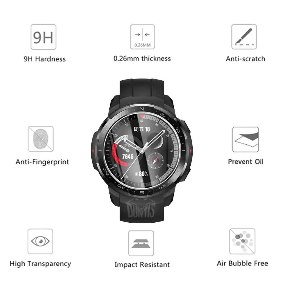 2.5D Tempered Glass Screen Protector For Honor Watch Magic 2 46MM / GS Pro Watch Explosion-proof Anti-Scratch Transparent Film